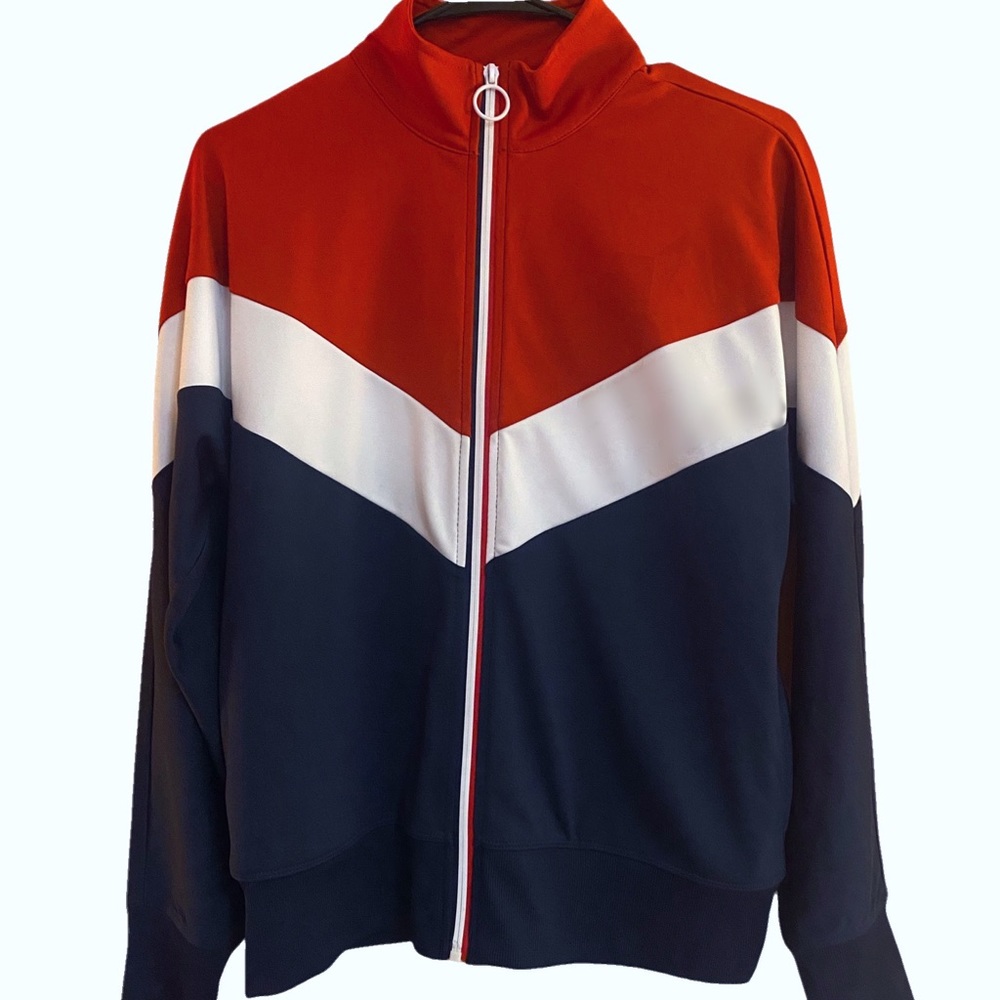 Ideology Zip Up Chevron Sweatshirt